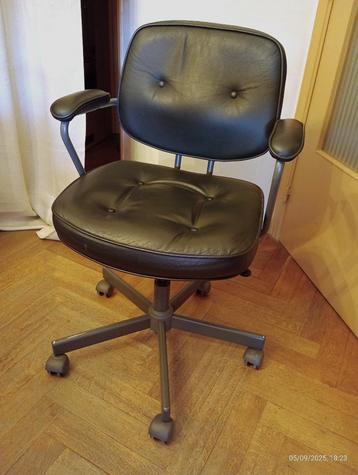 IKEA ALEFJALL Ergonomische bureaustoel zwart leer beschikbaar voor biedingen