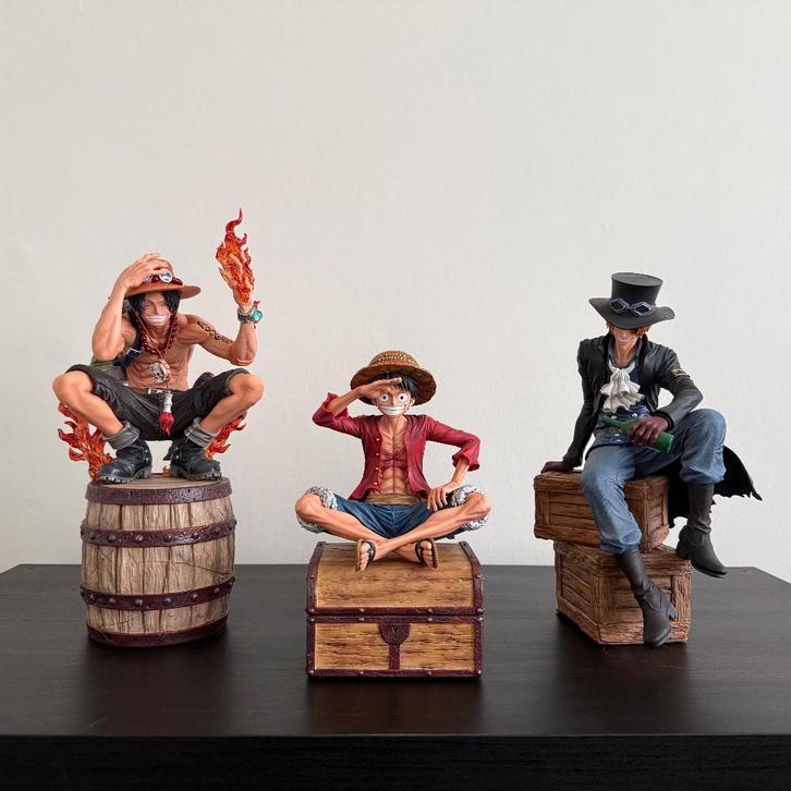 Figurine One Piece Luffy Ace Sabo AO Studio résine statue, Collections, Statues & Figurines, Comme neuf, Enlèvement