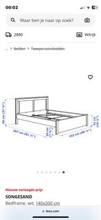 Bed IKEA 140x200cm, Maison & Meubles, Chambre à coucher | Lits superposés & Lits mezzanines, Deux personnes, Utilisé, Enlèvement ou Envoi