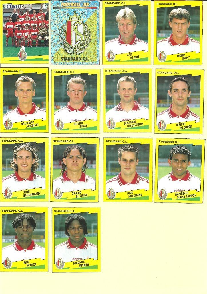 Panini Football 98 - Standard Luik / Liège - recup, Hobby & Loisirs créatifs, Autocollants & Images, Utilisé, Plusieurs autocollants