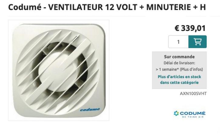 Extracteur d'air Codumé 12V pour salle de bain/douche, Doe-het-zelf en Bouw, Ventilatie en Afzuiging, Nieuw, Ventilator, Ophalen of Verzenden