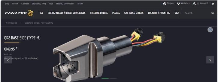 QR2 Basiszijde Upgrades voor Podium Racewiel F1. BASE DD1/2, Computers en Software, Joysticks, Nieuw, Ophalen of Verzenden