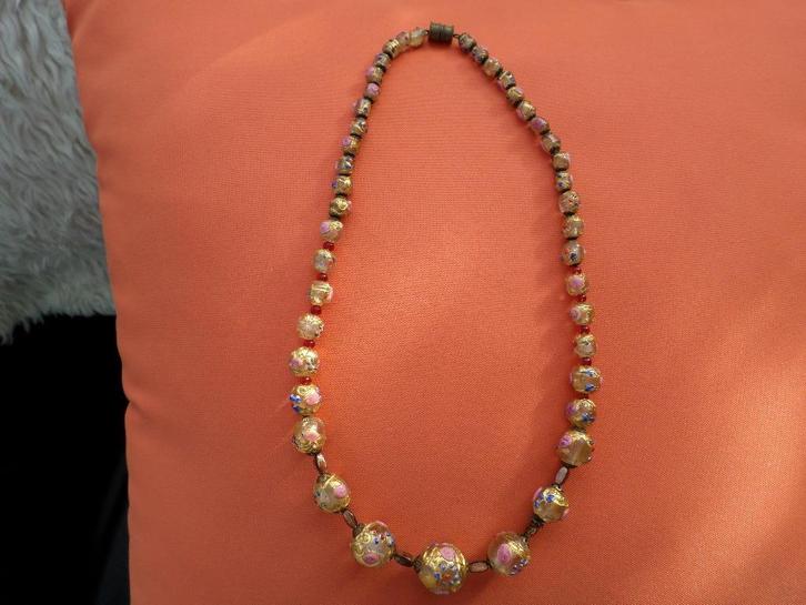 Vintage ketting van Murano-glazen kralen, Handtassen en Accessoires, Kettingen, Rood, Ophalen of Verzenden