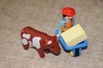 playmobil 123 boer met koe e kruiwagen, Kinderen en Baby's, Speelgoed | Playmobil, Los Playmobil, Ophalen of Verzenden, Zo goed als nieuw