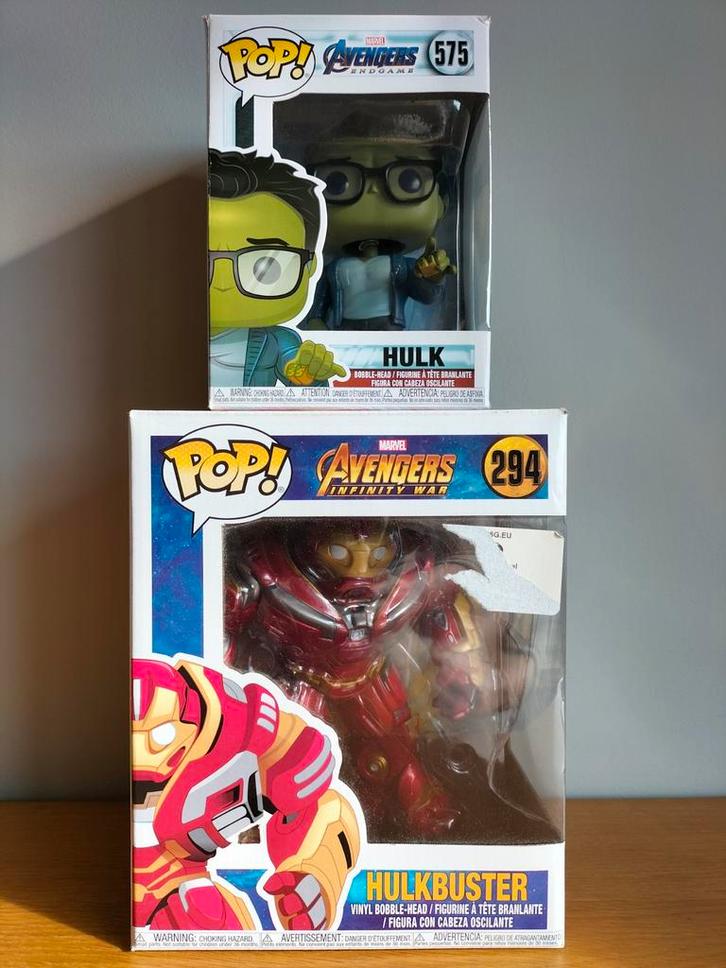 Lot de 2 figurines POP de la collection AVENGERS : HULK, Collections, Statues & Figurines, Neuf, Autres types, Enlèvement