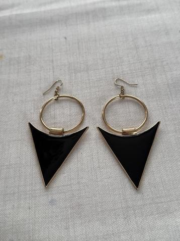 Design oorbellen (Laurent Guilliot) - Zwart & goud beschikbaar voor biedingen