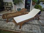 Ligstoel teak: 2 beschikbaar, Ophalen, Verstelbaar