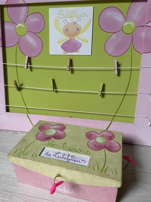 Cadre Photo Lilifleur et boite assortie, Kinderen en Baby's, Kinderkamer | Inrichting en Decoratie, Gebruikt, Wanddecoratie, Ophalen