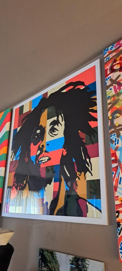 Bob Marley Pop Art 90/90 gekaderd, Antiek en Kunst, Kunst | Litho's en Zeefdrukken, Verzenden