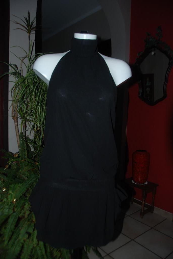 Kleine zwarte kerstjurk met sluiting in de hals T38/40 TB!, Kleding | Dames, Jurken, Zo goed als nieuw, Maat 38/40 (M), Zwart