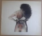 LADISLAV KUKLIK / HALFNAAKTE VROUW / KLEURETS / 59x70cm SIG, Ophalen of Verzenden