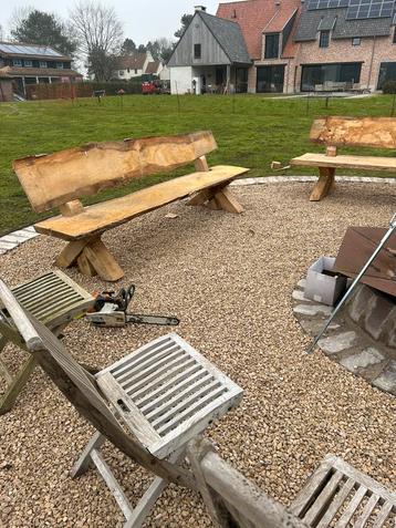 Eiken boomstambank 2m50 beschikbaar voor biedingen