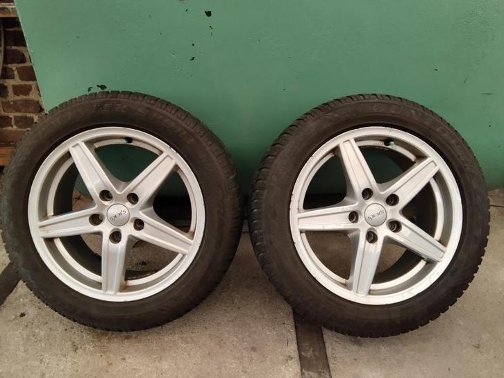 4 jantes alu avec pneus hiver 5x114.3 alésage, Auto-onderdelen, Banden en Velgen, Band(en), Winterbanden, 16 inch, 205 mm, Overig