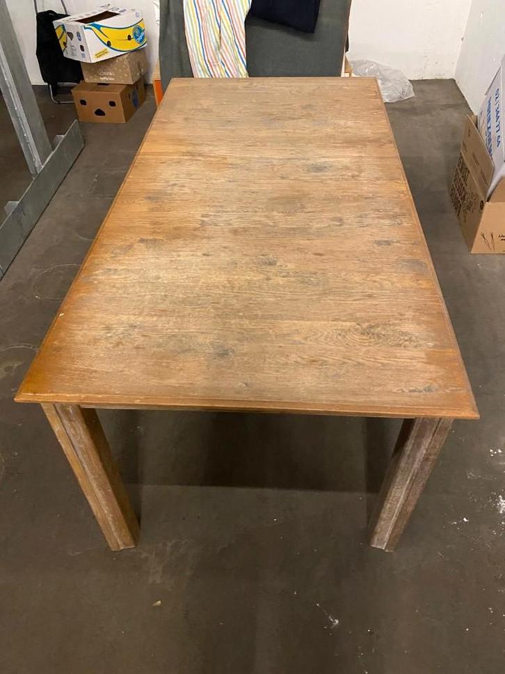 Verlengbare massief eiken eettafel, Maison & Meubles, Tables | Tables à manger, Utilisé, 100 à 150 cm, 200 cm ou plus, Cinq personnes ou plus