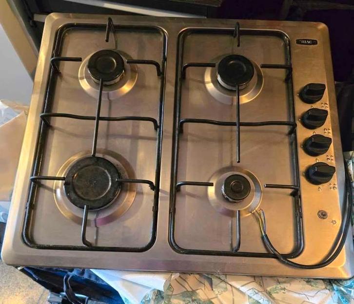 gaskookplaat, Electroménager, Tables de cuisson, Utilisé, Autoportant, 4 zones de cuisson, Enlèvement