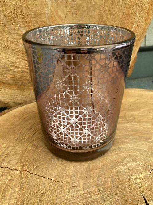 GLAZEN POTJE, VAASJE, WAXINELICHT LILA - PAARS GLAS 13 CM Ni, Huis en Inrichting, Woonaccessoires | Kandelaars en Kaarsen, Nieuw