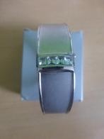 Zilveren armband met strass en geïntegreerd horloge, Nieuw, Ophalen of Verzenden, Zilver, Zilver