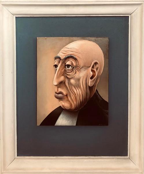 Karel Moers, de rechter! Olieverf op paneel, 1969, Antiek en Kunst, Kunst | Schilderijen | Modern, Verzenden