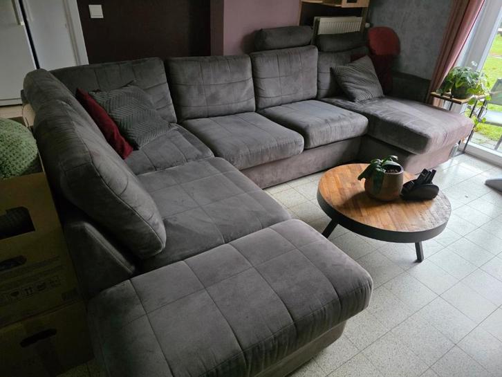 Superbe canapé d’angle XXL en microfibre style Alcantara, Maison & Meubles, Canapés | Salons, Utilisé, Banc d'angle, Quatre personnes ou plus