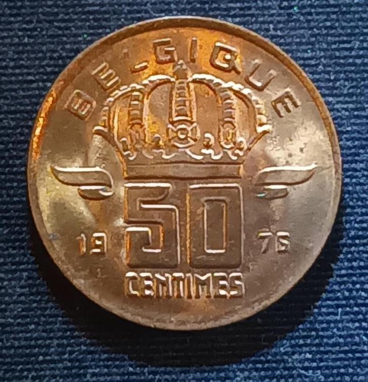 50 cent 1976 FR (grote 7) - Boudewijn I, Postzegels en Munten, Munten | België, Losse munt, Verzenden