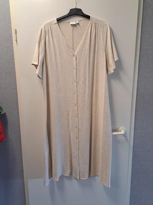 Dames Jurkje Linnen (tot op de kuit) z.g.a.n. (NL+31), Kleding | Dames, Jurken, Zo goed als nieuw, Maat 46/48 (XL) of groter, Beige