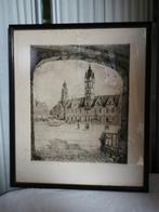 Markt van Dendermonde, Antiek en Kunst, Kunst | Etsen en Gravures, Ophalen of Verzenden