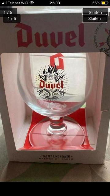 Nieuwe Duvel glazen in geschenk doos  beschikbaar voor biedingen