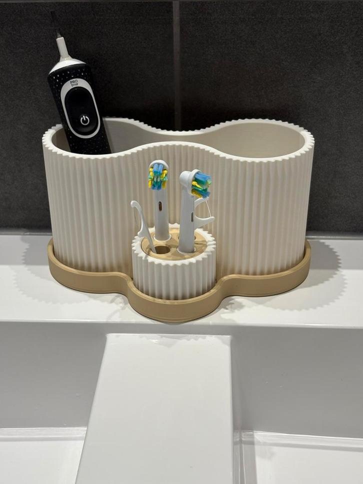 Minimalistische tandenborstel- en flosshouder, Huis en Inrichting, Badkamer | Badtextiel en Accessoires, Zo goed als nieuw