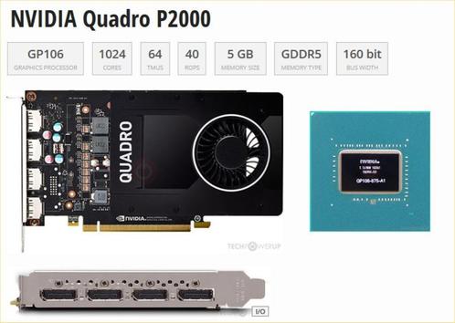 Nvidia Quadro P2000 5GB GDDR5 128-bit PCI Express 3.0, Computers en Software, Videokaarten, Zo goed als nieuw, Nvidia, PCI-Express 3.0