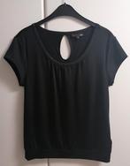 Zwarte effen T-shirt en hals met fijne strass, M, Enlèvement ou Envoi, Comme neuf