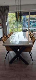 Houten tafel met X-poten, Ophalen, 50 tot 100 cm, Zo goed als nieuw, Vijf personen of meer