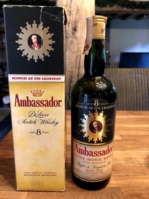 whisky ambassador 8y 1970s met doos, Verzamelen, Wijnen, Vol, Verzenden