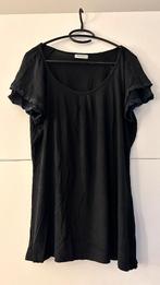 Zwarte T-shirt met dubbele korte mouw, Kleding | Dames, T-shirts, Maat 46/48 (XL) of groter, Ophalen of Verzenden, Korte mouw