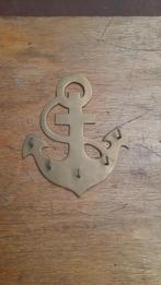 kapstok anker in messing, Ophalen, Gebruikt, Metaal, Wandkapstok