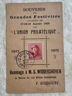 Souvenir des Grandes Festivités Union Philatélique 1915-1925, Ophalen