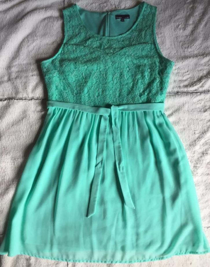 Muntgroen kleedje met kant van JBC, Kleding | Dames, Jurken, Nieuw, Maat 42/44 (L), Groen, Knielengte, Verzenden