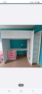 Hoogslaper met bureau en ingebouwde kast, Kinderen en Baby's, Kinderkamer | Stapelbedden en Hoogslapers, Ophalen, Zo goed als nieuw