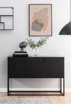 Nino Dressoir 3-deurs 120 x H 80 x D 40 cm, zwart metaal, Ophalen, Zo goed als nieuw