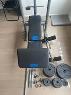 BM530 domyos fitnesstoestel met halterset, Comme neuf, Enlèvement, Banc d'exercice, Jambes