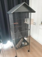 Vogelkooi met 5 zitstokken+nestkastje+eetbak+drinkflesje, Ophalen of Verzenden, Zo goed als nieuw, Vogelkooi