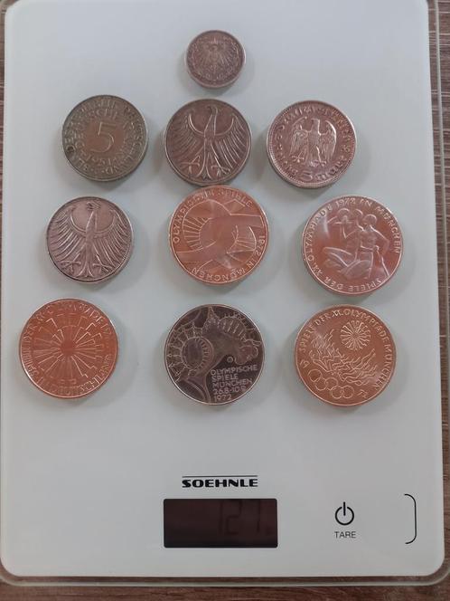 Duitse zilveren munten 127gr, Postzegels en Munten, Edelmetalen en Baren, Zilver, Ophalen of Verzenden