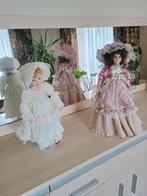 Pop – staande - porselein – witte jurk – staander incl., Ophalen of Verzenden, Pop