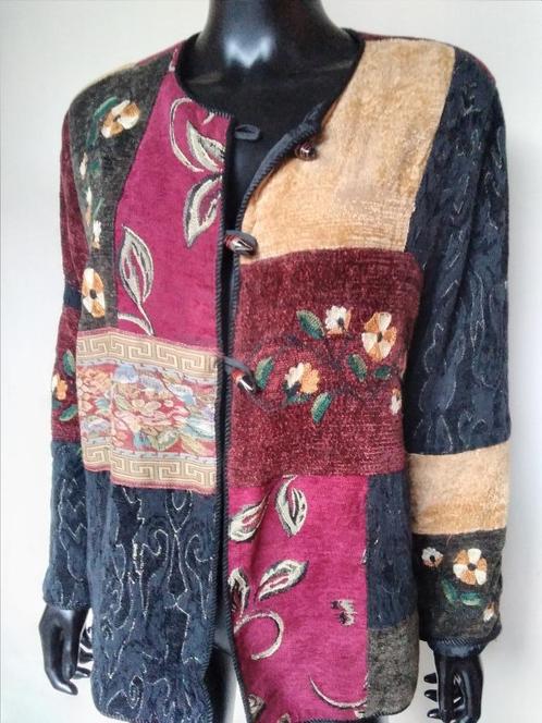 Vintage patchwork jas, Kleding | Dames, Truien en Vesten, Gedragen, Maat 38/40 (M), Overige kleuren, Verzenden