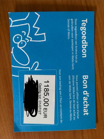 Tegoedbon WEBA beschikbaar voor biedingen