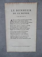 gedicht Le Bonheur de ce Monde Chritoffel Plantin 1936, Antiek en Kunst, Kunst | Overige Kunst, Verzenden
