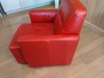 zetel Italiaans design in rood leder, Huis en Inrichting, Zetels | Zetels, Ophalen, Zo goed als nieuw