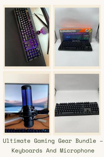 Pack d'équipement de jeu ultime - Claviers et micro, Enlèvement ou Envoi, Comme neuf, Autres dispositions, Steelseries