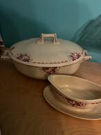 Schaal met deksel en sauspotje, Antiek en Kunst, Ophalen