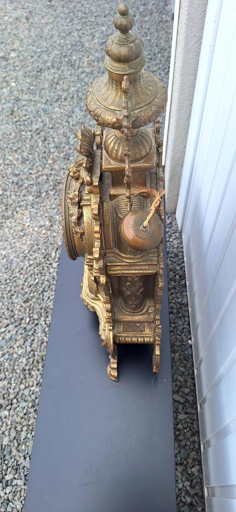 Horloge vintage allemande à 2 cloches en laiton, style impér, Antiek en Kunst, Antiek | Klokken, Ophalen