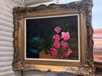 Schilderij bloemen , rode rozen, Antiek en Kunst, Ophalen of Verzenden